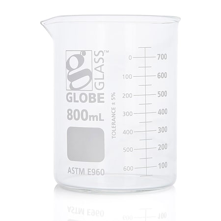 Globe Scientific 800mL Beaker, 6PK 8010800